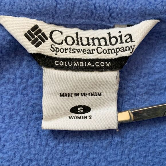 Columbia Fleece Zip Front Jacket Women Size S High Neck Zip Pockets Blue - Picture 10 of 10